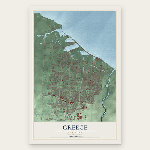 Greece, New York map print, the full design