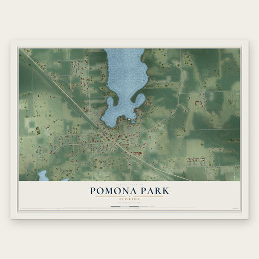 Pomona Park, Florida map print, the full design