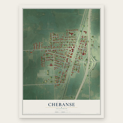 Chebanse, Illinois map print, the full design