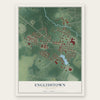 Englishtown, New Jersey map print, the full design