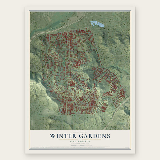 Winter Gardens, California map print, the full design