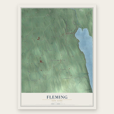 Fleming, New York map print, the full design