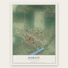 Harvey, North Dakota map print, the full design