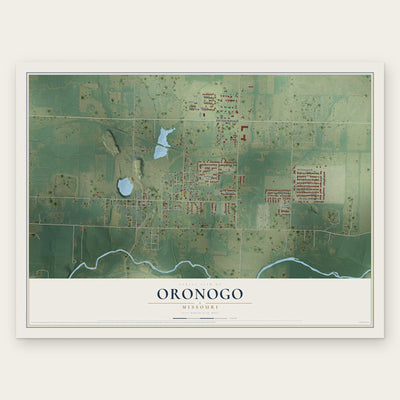 Oronogo, Missouri map print, the full design