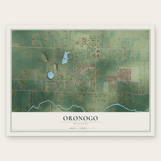 Oronogo, Missouri map print, the full design