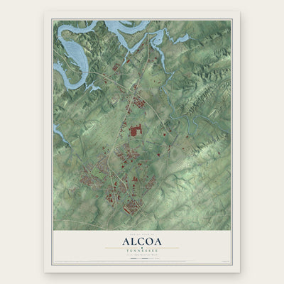 Alcoa, Tennessee map print, the full design
