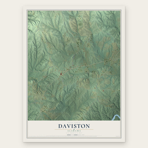 Daviston, Alabama map print, the full design
