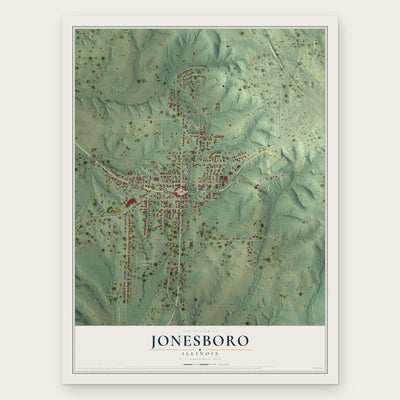 Jonesboro, Illinois map print, the full design