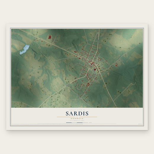 Sardis, Georgia map print, the full design