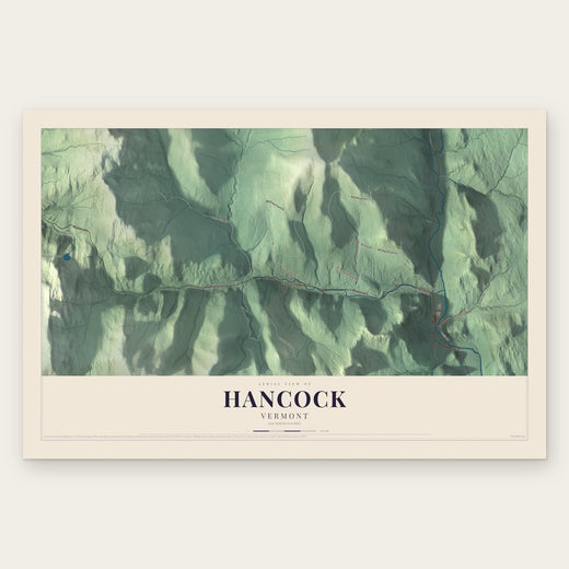 Hancock, Vermont map print, the full design