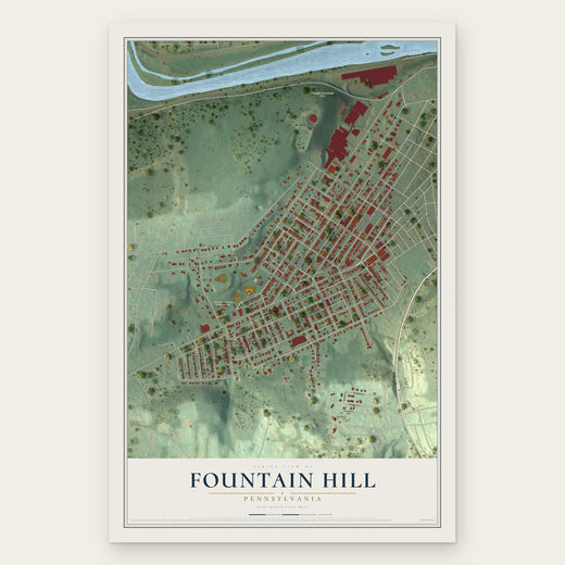 Fountain Hill, Pennsylvania map print, the full design