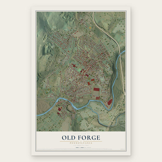 Old Forge, Pennsylvania map print, the full design
