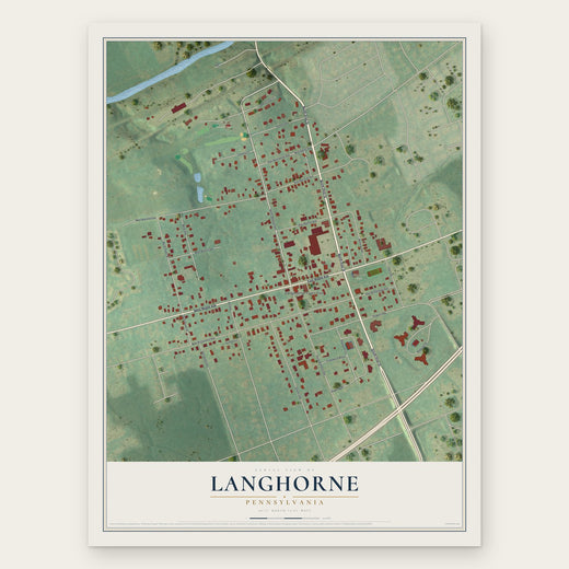 Langhorne, Pennsylvania map print, the full design