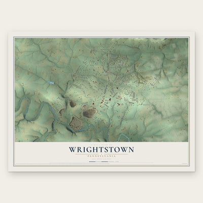 Wrightstown, Pennsylvania map print, the full design