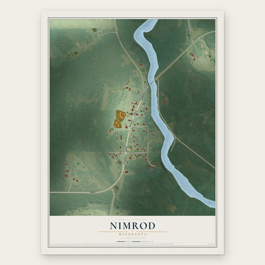 Nimrod, Minnesota map print, the full design