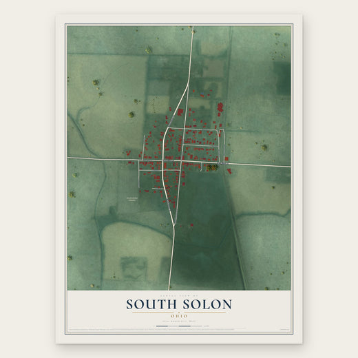 South Solon, Ohio map print, the full design
