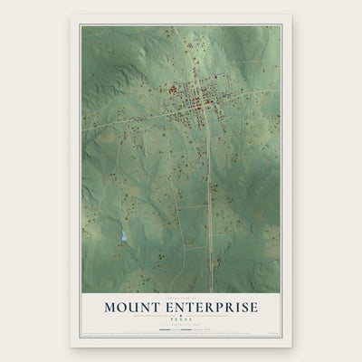 Mount Enterprise, Texas map print, the full design