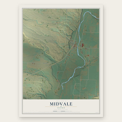 Midvale, Idaho map print, the full design