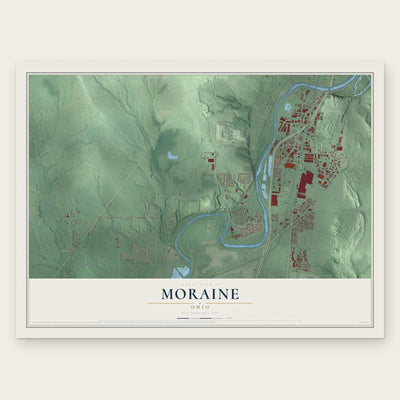 Moraine, Ohio map print, the full design