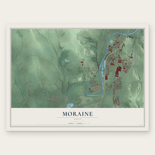Moraine, Ohio map print, the full design