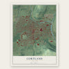 Cortland, New York map print, the full design