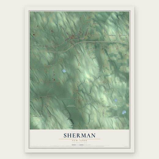 Sherman, New York map print, the full design