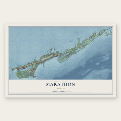 Marathon, Florida map print, the full design