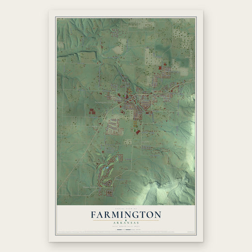 Farmington, Arkansas map print, the full design