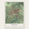 Red Lion, Pennsylvania map print, the full design