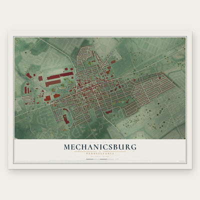 Mechanicsburg, Pennsylvania map print, the full design