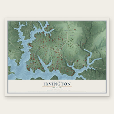 Irvington, Virginia map print, the full design