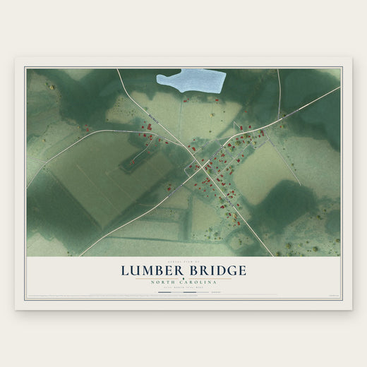 Lumber Bridge, North Carolina map print, the full design