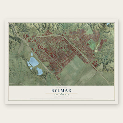 Sylmar, California map print, the full design