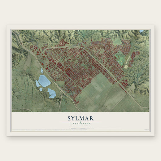 Sylmar, California map print, the full design
