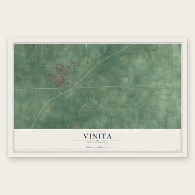 Vinita, Oklahoma map print, the full design
