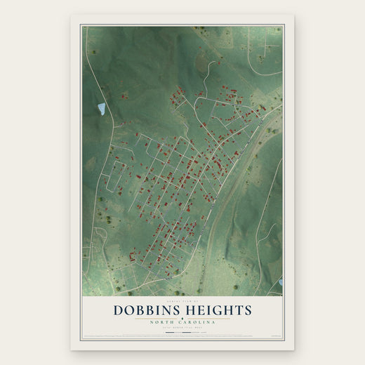 Dobbins Heights, North Carolina map print, the full design