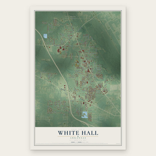 White Hall, Arkansas map print, the full design