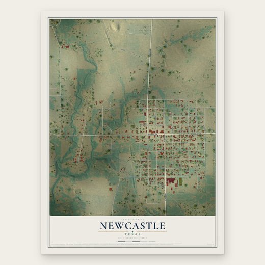 Newcastle, Texas map print, the full design