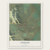 Challis, Idaho map print, the full design