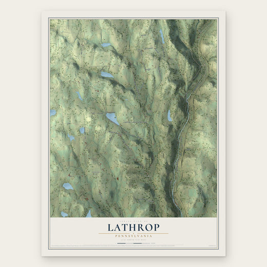 Lathrop, Pennsylvania map print, the full design