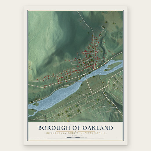 Borough of Oakland, Susquehanna County, Pennsylvania map print, the full design