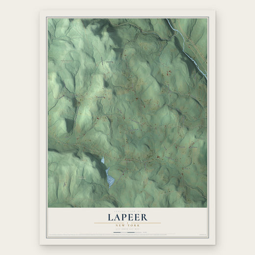 Lapeer, New York map print, the full design