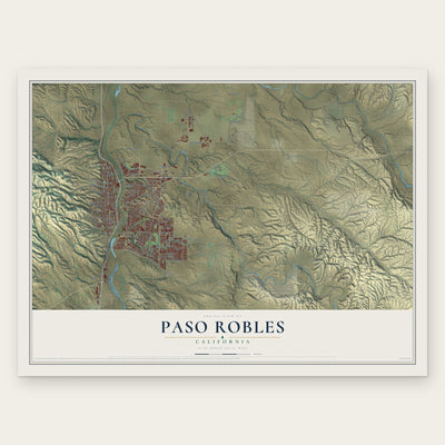 Paso Robles, California map print, the full design