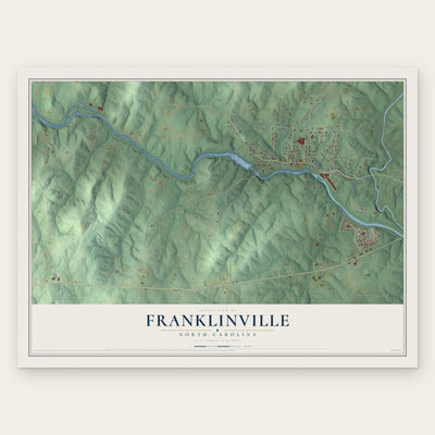 Franklinville, North Carolina map print, the full design