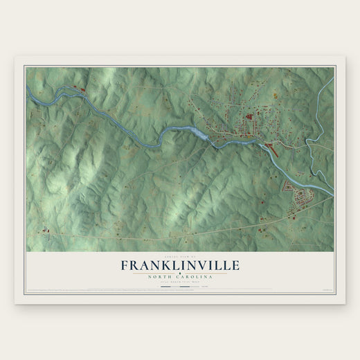 Franklinville, North Carolina map print, the full design