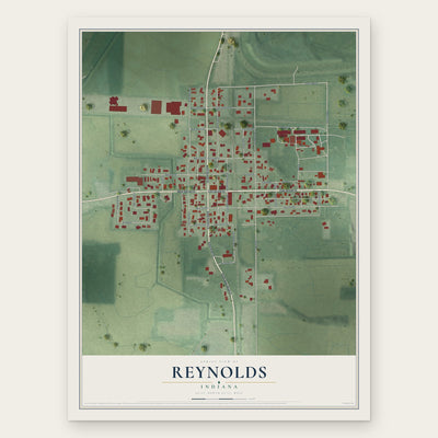 Reynolds, Indiana map print, the full design