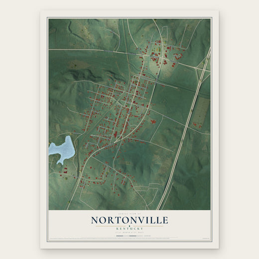 Nortonville, Kentucky map print, the full design