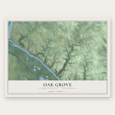 Oak Grove, Pierce County, Wisconsin map print, the full design
