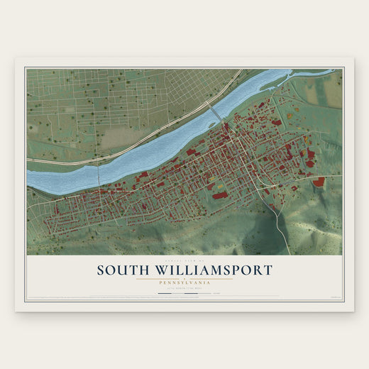 South Williamsport, Pennsylvania map print, the full design