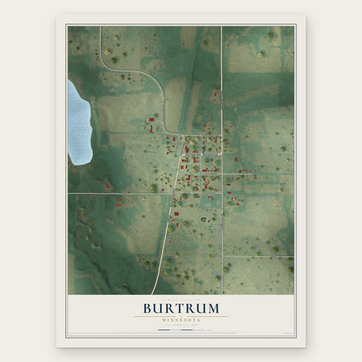 Burtrum, Minnesota map print, the full design